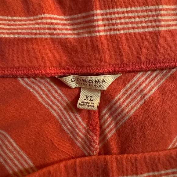 Sonoma Coral & White Striped Skirt XL – Below the Knee Casual Style - Picture 2 of 2